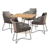 Juego de mesa y sillas de exterior para ocio para hoteles, restaurantes, villas, patios exteriores, jardines, balcones al aire libre, sillas de ratán, mesas y sillas de comedor
