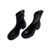 Botas Martin para Mujer 2026 Otoño/Invierno Nuevo Estilo Botines que Aumentan la Altura para Mujeres Menudas, Tacones Altos, Estilo Británico, Botas Gruesas de Tacón Francés Delgadas