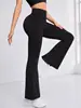 Calça Boca de Sino Transfronteiriça Feminina Cintura Alta Emagrecedora Levemente Flare Perna Larga Bumbum Pêssego Levanta Bumbum Fitness Esportivo Calça Longa Calça Esportiva
