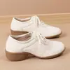 Nuevos Zapatos Planos de Encaje con Cordones y Escote Profundo para Estudiantes, Versátiles Mocasines Casuales con Tacón Bajo Grueso, Otoño 2026