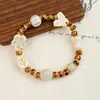 Pulseira de Cerâmica Jingdezhen, Novo Estilo Que Não Desbota, Pulseira de Contas Estilo Antigo para Estudantes do Sexo Feminino, Pulseira de Cerâmica Fresca e Moderna