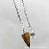 Venta caliente Ágata natural Cristal gema cono hexágono cono colgante DIY Colgante de cristal