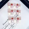 Nueva Tecnología de Amasado Hecha a Mano de Daiyueda Parche de Manicura Ojo de Gato Estéreo de Fresa Pintado a Mano Zhizhiberry