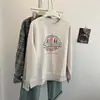 Sudadera redonda sin costuras con estampado, estilo universitario dulce y juvenil para mujer, nueva colección de otoño, holgada, casual, top versátil