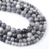 Accesorios de joyería de bricolaje de ágata ojo de águila natural, pulsera con cuentas de piedra natural, cuentas redondas de ágata ojo de águila, cuentas sueltas al por mayor