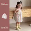 Vestido de Verano para Niñas Estilo Coreano, Dulce Vestido de Tirantes Rayados de Colores, Elegante Vestido de Princesa para Niños Pequeños, Vestido de Clase A