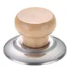 Mango de Tapa de Olla de Madera Maciza Tapa de Olla Universal Resistente a Altas Temperaturas Perilla Antiescaldaduras de Tapa de Olla Perilla Superior de Tapa Accesorios
