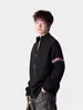 Cárdigan suéter de cuello alto medio estilo japonés con cremallera, suéter de punto casual holgado de moda americana para hombre primavera/otoño/invierno
