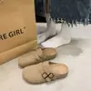 Tênis de Treino Alemão Slip-On, Tamancos Antiderrapantes Estilo Birkenstock, Meia-Chinelos Planos Fechados para Mulheres, Calçado para Uso Externo, Novo Modelo Primavera e Outono 2025
