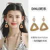 Pendientes tejidos bohemios, pendientes de nicho de alta gama estilo vacaciones en la playa, pendientes exagerados para mujer, pendientes estilo vacacional