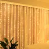 Luces de Cortina LED Luces de Cable de Cobre 3* 3.3m Luces Control Remoto USB Decoración Arreglo Navideño Lluvia de Meteoros Iluminación Festiva