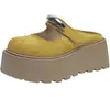 Moda Retro Trendy Nueva Primavera 2025 Zuecos con Plataforma Gruesa para Aumentar la Altura Estilo Birkenstock para Mujeres Bajitas