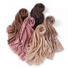 Falda con Sentido del Diseño Fruncida Arrugada Color Sólido Bufanda Larga de Gasa Bufanda Plegada Monocromática Bufanda Hijab Chal Mujer
