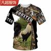 Camiseta de manga corta con cuello redondo y estampado digital 3D de pollo para hombre, de moda, de verano, muy vendida.