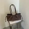 Bolsa Tote Meilade para o Trabalho para Mulheres 2026 Nova Outono Vintage Camurça Bolsa de Ombro Grande Capacidade Bolsa de Axila