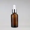 Botella de Aceite Esencial Marrón de 30 ml, Botella Marrón de Vidrio con Gotero, Botella Gotero, Botella Dispensadora de Muestras, Botella Atomizadora con Acabado Mate