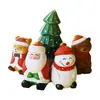 Serie de Adornos de Mesa Tallados de Papá Noel, Talla de Madera Hecha a Mano, Regalo Decorativo Sanador para Escritorio, Linda Serie Navideña