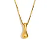Moda Europeia e Americana Simples Nicho Personalidade Hip Hop Explosões Colar Aço Inoxidável Banhado a Ouro 18K Colar com Letras Bolha para Mulheres