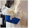 Bolsa de Cuerda de Algodón Bolsa Tejida de Paja Cuerda de Algodón Bolso de Mano de Cuerda de Algodón Bolso de Hombro Bolso de Playa Hueco Bolso Tote Bolsa Tejida Arcoíris