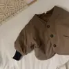 Roupa infantil, roupas de bebê estilo coreano, coleção outono/inverno, forrada com fleece e espessa, agasalho infantil unissex, roupas infantis outono/inverno