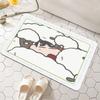 Tapete de Chão Absorvente de Água Antiderrapante para Banheiro Desenho Animado Crayon Shin-Chan Porta do Banheiro Vaso Sanitário Tapete Macio de Lama Diatomácea para os Pés