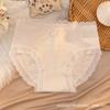 Ropa interior para mujer de cintura media, alta elasticidad, que cubre las caderas, Ropa interior para niñas de algodón, con entrepierna antibacteriana, Ropa interior de algodón para mujer, transpirable, con encaje