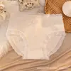 Roupa íntima feminina, Algodão puro na virilha feminina, Antibacteriana, Verão, Sem costura, Calcinha de renda feminina de cintura média, Fina, Sem costura, Respirável