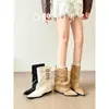 Botas de Temporada Primer Encuentro para Mujer 2026 Nuevo Estilo Otoñal con Hebilla de Cinturón Punta Aguda para Mujeres Menudas con Tacón de Cuña que Aumenta la Altura y Diseño Fruncido