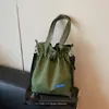 Bolsa de Ombro Leve e Simples com Cordão para Mulheres 2025 Nova Moda Versátil Ins Estilo Coreano Bolsa Transversal Bolsa Saco