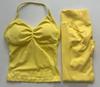 Conjunto Df de Pantalones Largos y Chaleco Más Vendidos de Amazon, Chaleco Deportivo de Cuello Halter de Nailon Mate de Alta Elasticidad Ultrafino