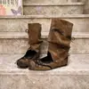 Botas apilables de estilo coreano 2026, modelo nuevo, con lazo desmontable, uso bidireccional, botines de moda, botas geniales, zapatos planos para mujer