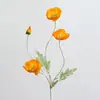 Flores de Amapola Artificiales para Decoración del Hogar, Flores de Seda para Decoración Suave de Sala de Estar, Accesorios para Fotografía de Bodas, Flores de Amapola Artificiales, Amapolas Artificiales