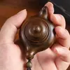 Pieza de Asa de Tetera Tallada de Sándalo Verde Natural, Adorno Pequeño de Tetera de Superficie Lisa de Madera, Decoración de Colgante Artesanal Portátil