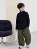 Invierno 2026 Nuevo Ropa Interior Base de Cuello Medio Alto para Niños Camiseta Cálida de Manga Larga para Niños Ropa Informal para Niños Medianos y Grandes Moderna