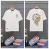 Transfronterizo. Diseño de Marca de Moda 26Ss Estampado de Letras de Herradura. Camisas Casuales de Manga Corta de Moda para Hombres, Mujeres y Parejas
