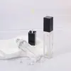 Venta al por mayor del fabricante Tapa Negra Anillo Plateado Brillo de Labios Transparente 10ml Brillo de Labios Gran Capacidad Tubo de Delineador de Ojos para Pestañas Personalizable