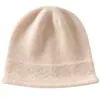 Gorro de punto 100% cachemir puro para mujer, nuevo estilo otoño/invierno, tejido, cálido, engrosado, con protección para las orejas y diseño con capucha