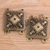 2 Cor 30 * 39mm DIY liga joias famosa família vento acessórios poroso oco quadrado esculpido conector