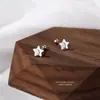 Pendientes de Estrella de Plata de Ley S999 para Mujer, Estilo Normcore Versátil Producto Nuevo Invierno 2023 Pendientes de Estrella de Cinco Puntas de Plata Pura para Entrega