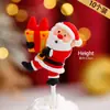 Decoración Pastel Navideño 2025 Moño Campana Enchufe Árbol de Navidad de los Deseos Estrella de Cinco Puntas Vela Decoración para Hornear