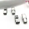 Fivela de Couro com Corrente de Aço Inoxidável, Pulseira de Silicone com Fecho Magnético, Conector de Pulseira de Relógio, Fivela de Cordão de Couro, Pulseira, Bracelete