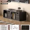 Armário preto com padrão de grade, estilo nórdico, adequado para salas de estar pequenas, armário de armazenamento de chão, quarto, e pode ser combinado com um rack de TV