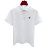 Calidad sólida alta gama moda europea lujo ligero polo para hombre 2025 verano nuevo estilo LOGO único manga corta solapa slim