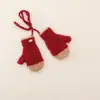 Bufanda de punto lisa de dos tonos para niños, calentador de cuello de otoño e invierno con guantes, conjunto suave y cálido de dos piezas para niños y niñas