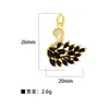 Accesorios para joyería diy directos de fábrica colgante H chapado en cobre colgante simple de piedra ojo de gato colgante de cisne microincrustado sin cadena