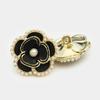 Botones Camelia Retro Flor Elegante Tops Suéteres Versátil Ropa Exterior Botones Patrón de Flor Negra Botones Decorativos