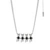 Collar Serie Oso Costura de Gemas para Mujer Otoño Lujo Ligero ins Diseño Nicho Cadena Clavícula Sentido de Alta Gama Cadena de Lana
