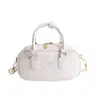Bolsa de Mão Elegante e Simples para Mulheres, Nova Tendência Inverno 2025 Texturizada Versátil Bolsa Bowling de Ombro Transversal