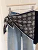 Cachecol Triangular Floral Cachecol de Seda Estampado/Bolsa de Cintura Floral de Veludo para Mulheres Decoração em Camadas Acessório Versátil de Nicho e Tendência