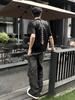 Camiseta de Verano de Diseño Nicho de Alta Gama para Hombre y Mujer, Manga Corta, Cuello Redondo Holgado, Espina Dorsal Recta de Pupila de Serpiente Americana
